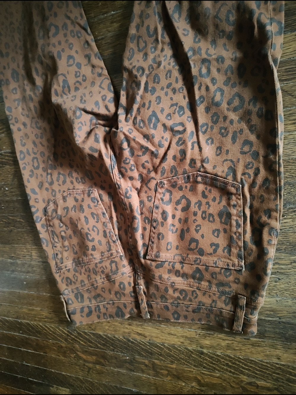 Universal Thread Brown and Black Leopard-Print Pants - Stretch Waist